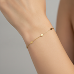 Load image into Gallery viewer, BR5085. 14k Solid Yellow Gold Rhomb Link Bracelet