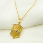 Load image into Gallery viewer, 14K Solid Gold Charm. Organic Shape Pendant with Diamonds and Blue Sapphire. GDP331
