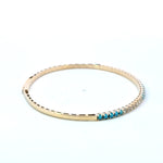 Load image into Gallery viewer, BNH68545. 14K Solid Yellow Gold Diamond and Gemstone Bangle