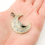 Load image into Gallery viewer, DP812. Diamond Sterling Silver Moon and Stars Pendant
