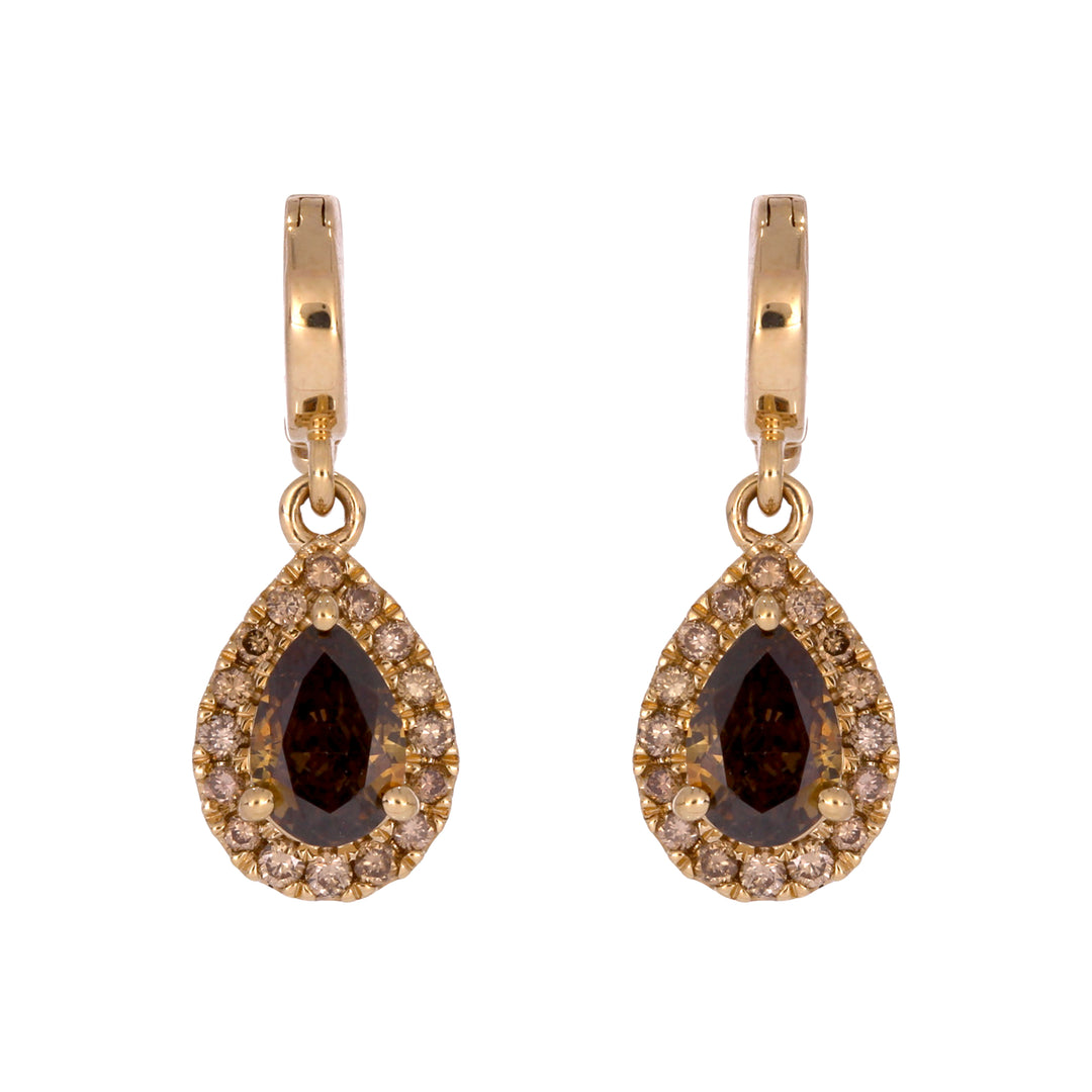 CMG00344C. 14K Solid Gold Brown Diamond Drop Charm