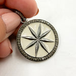 Load image into Gallery viewer, DP502A. Diamond Sterling Silver Round Star Enamel Pendant
