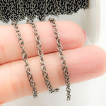 Load image into Gallery viewer, V263BR. Black Rhodium Sterling Silver Cable Chain
