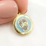 Load image into Gallery viewer, DC131A. Diamond Sterling Silver Round Skull Enamel Charm
