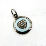 Load image into Gallery viewer, DC535A. Diamond Sterling Silver Round Heart Enamel Charm
