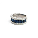 Load image into Gallery viewer, 14k Solid Gold Blue Sapphire and Diamond Eternity Band Ring. RFO17259BS
