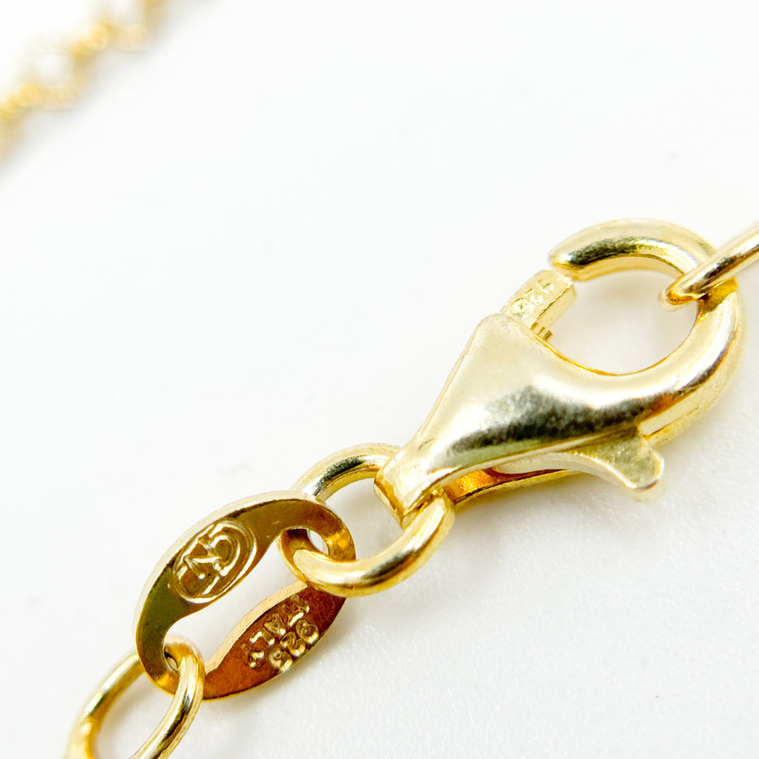 28Necklace. Gold Pated Sterling Silver Rolo Necklace