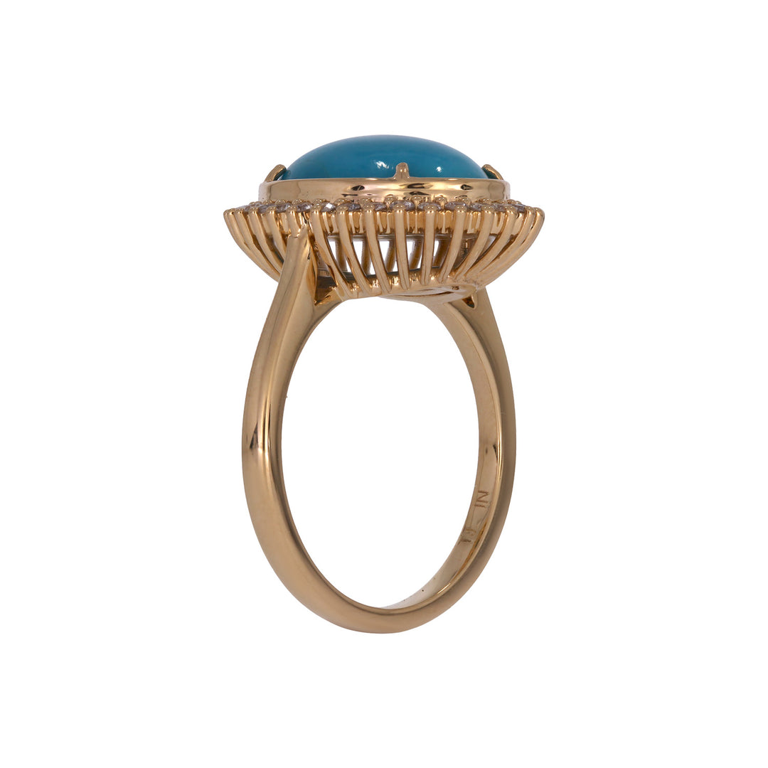 CR97303TQ13X10. 18K Solid Gold Turquoise Ring
