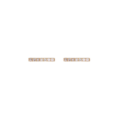 EFA54157. 14K Solid Gold Diamond Bar Stud Earrings