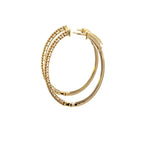Load image into Gallery viewer, EHL56931. 14k Solid Gold Diamond Oval Hoops
