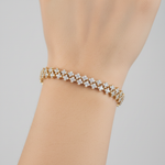 Load image into Gallery viewer, BFS61286. 14K Solid Yellow Gold Diamond Fancy Bracelet
