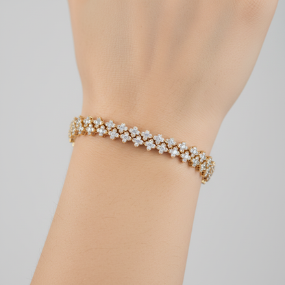 BFS61286. 14K Solid Yellow Gold Diamond Fancy Bracelet