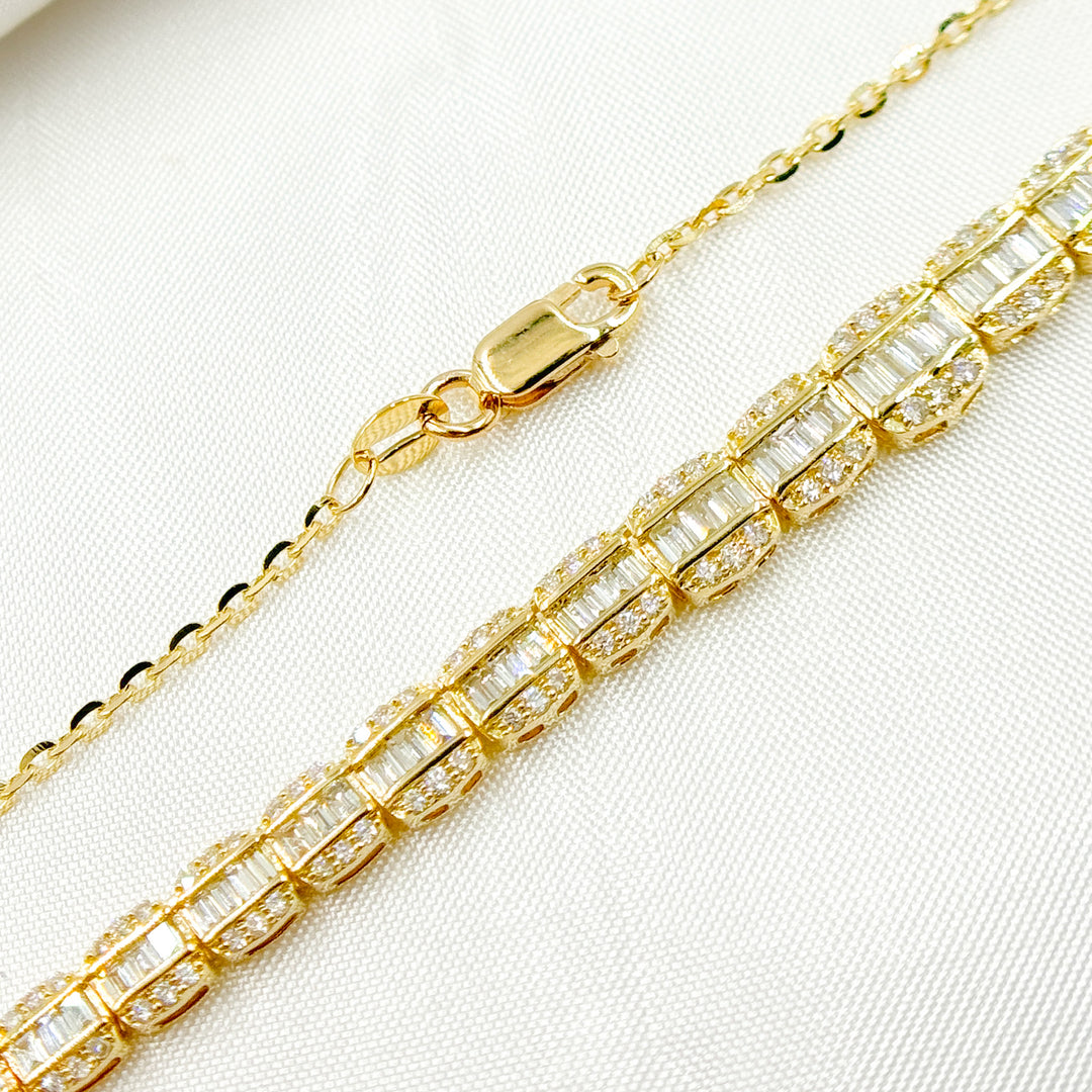 14K Solid Gold Diamond Necklace. NT404687