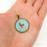 Load image into Gallery viewer, DP622A. Diamond Sterling Silver Leo Zodiac Enamel Pendant
