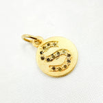 Load image into Gallery viewer, DC078. Diamond Sterling Silver Letter &quot;S&quot; Round Charm
