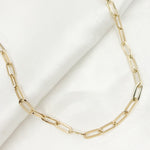 Load image into Gallery viewer, 568/535/G. 14K Yellow Gold Hollow Flat Paperclip Chain
