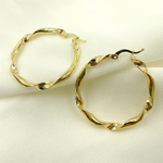 Load image into Gallery viewer, GER125. 14K Solid Gold Twisted Hoop
