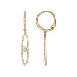 Load image into Gallery viewer, EFG53685. 14K Solid Gold and Diamonds Dangle Earrings