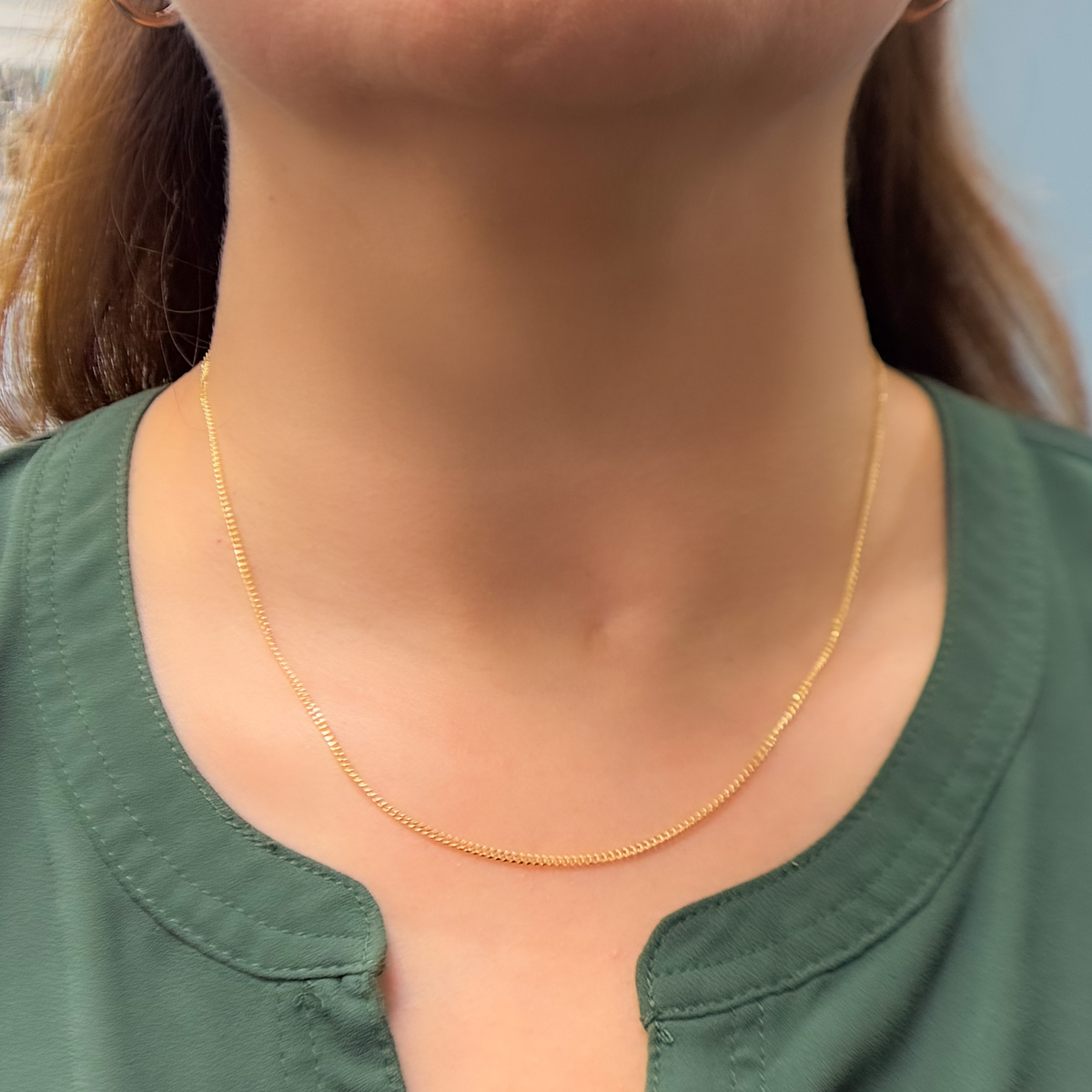 Buy Now 14K Solid Gold Flat Curb Chain