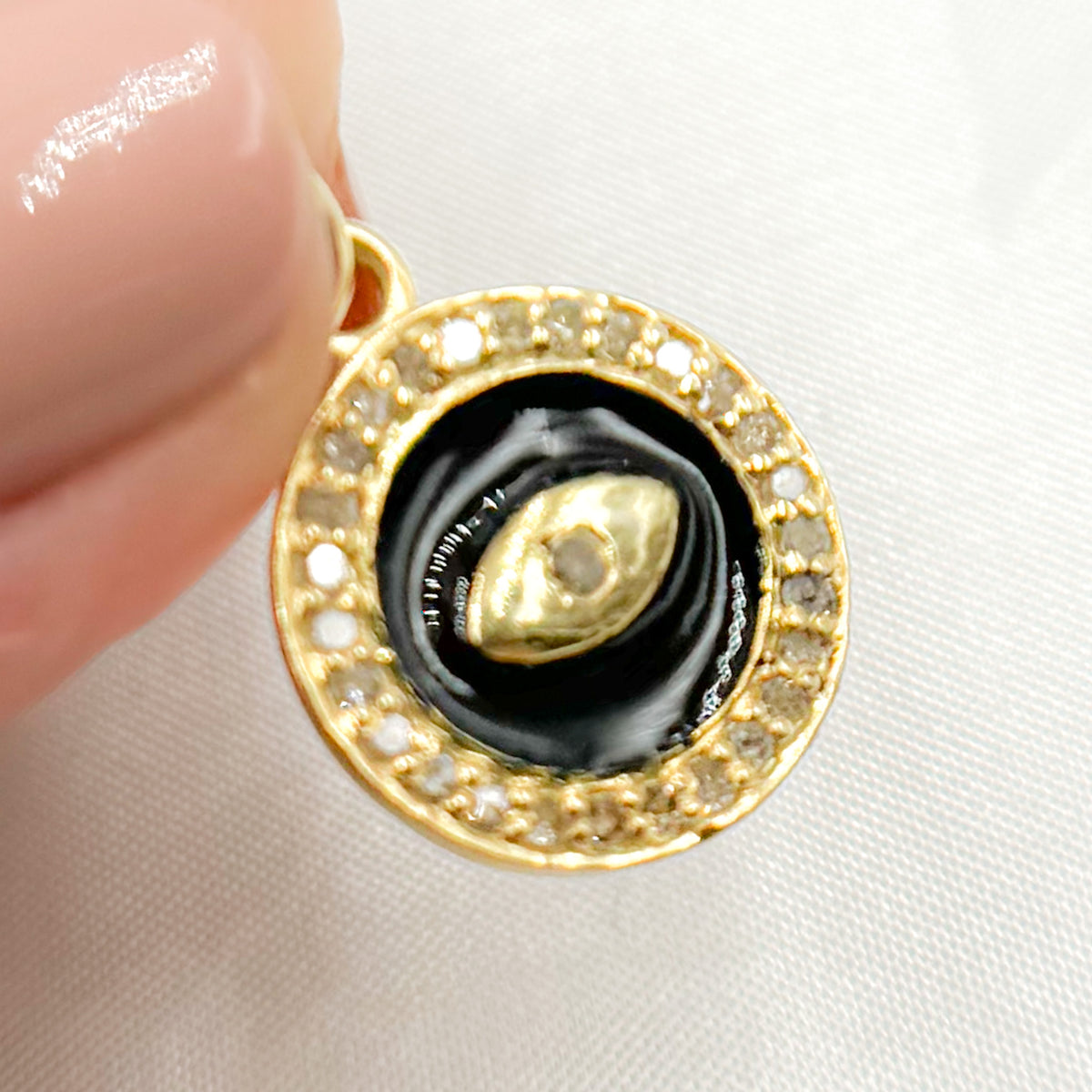 BUy Silver Round Eye Enamel Charms