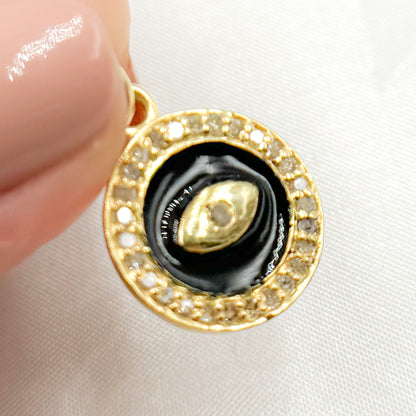 BUy Silver Round Eye Enamel Charms