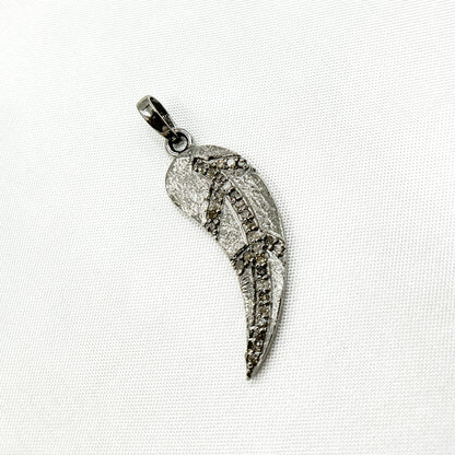 Diamond Sterling Silver Leaf Pendant