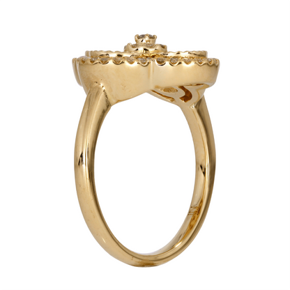 Yellow Gold Diamond Flower Ring