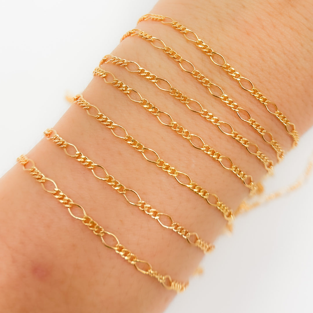 V231GF. 14K Gold Filled Long & Short Link Chain