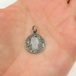 Load image into Gallery viewer, DC426. Diamond Sterling Silver Round Hamsa Charm
