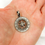 Load image into Gallery viewer, DP706. Diamond Sterling Silver Round Pendant
