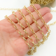 Buy Gold Plated Sterling Silver Gold Plated Textured Oval Link Chain