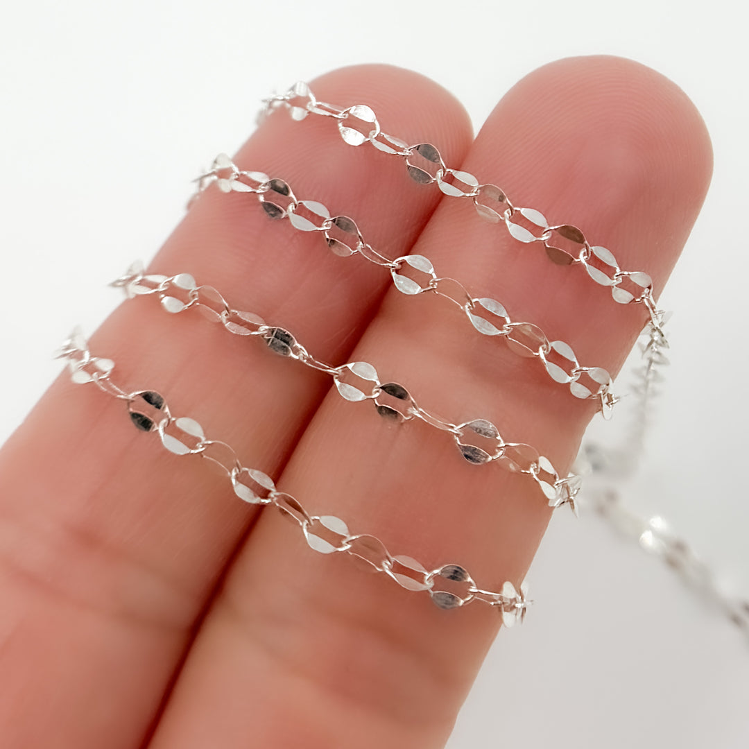 1208SS. Sterling Silver Flat Marina Chain