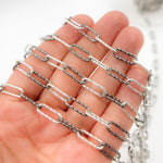 Load image into Gallery viewer, Silver Diamond Cut Paperclip Chain