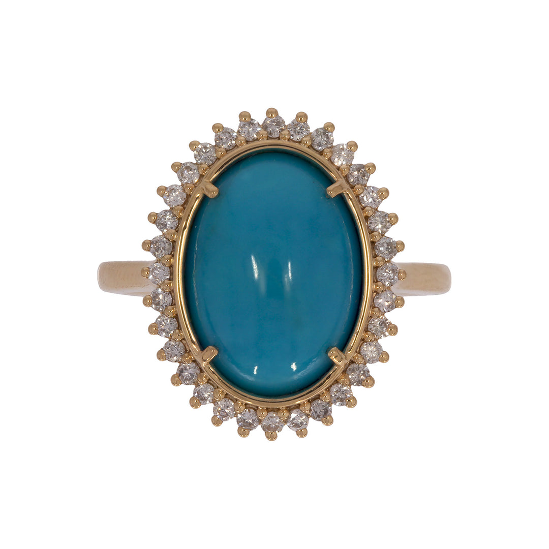 CR97303TQ13X10. 18K Solid Gold Turquoise Ring