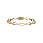 Load image into Gallery viewer, BFH61268. 14K Solid Yellow Gold Diamond Fancy Paperclip Bracelet