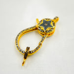 Load image into Gallery viewer, DC224. Diamond &amp; Sterling Silver Pear Shape Star Trigger Clasp with Enamel
