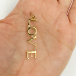 Load image into Gallery viewer, 14k Solid Gold Diamond Love Word Charm. GDP25
