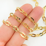 Load image into Gallery viewer, Gold Plated 925 Sterling Silver Flat Hammered Oval Link Chain