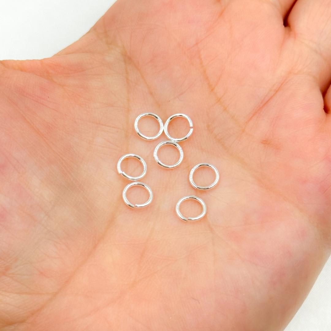 5004556. 6MM 20Gauge White Sterling Silver Open Jump Ring