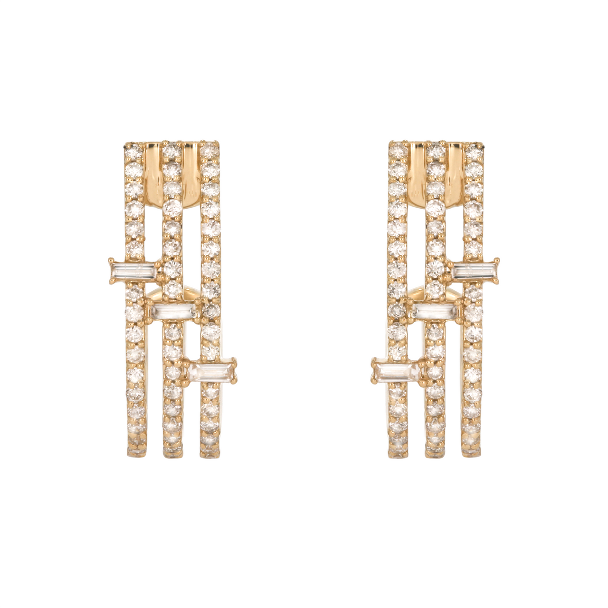 DER00415. 14k Solid Gold Diamond Stud Earrings