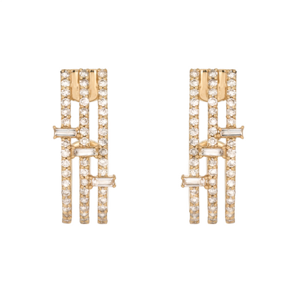 DER00415. 14k Solid Gold Diamond Stud Earrings