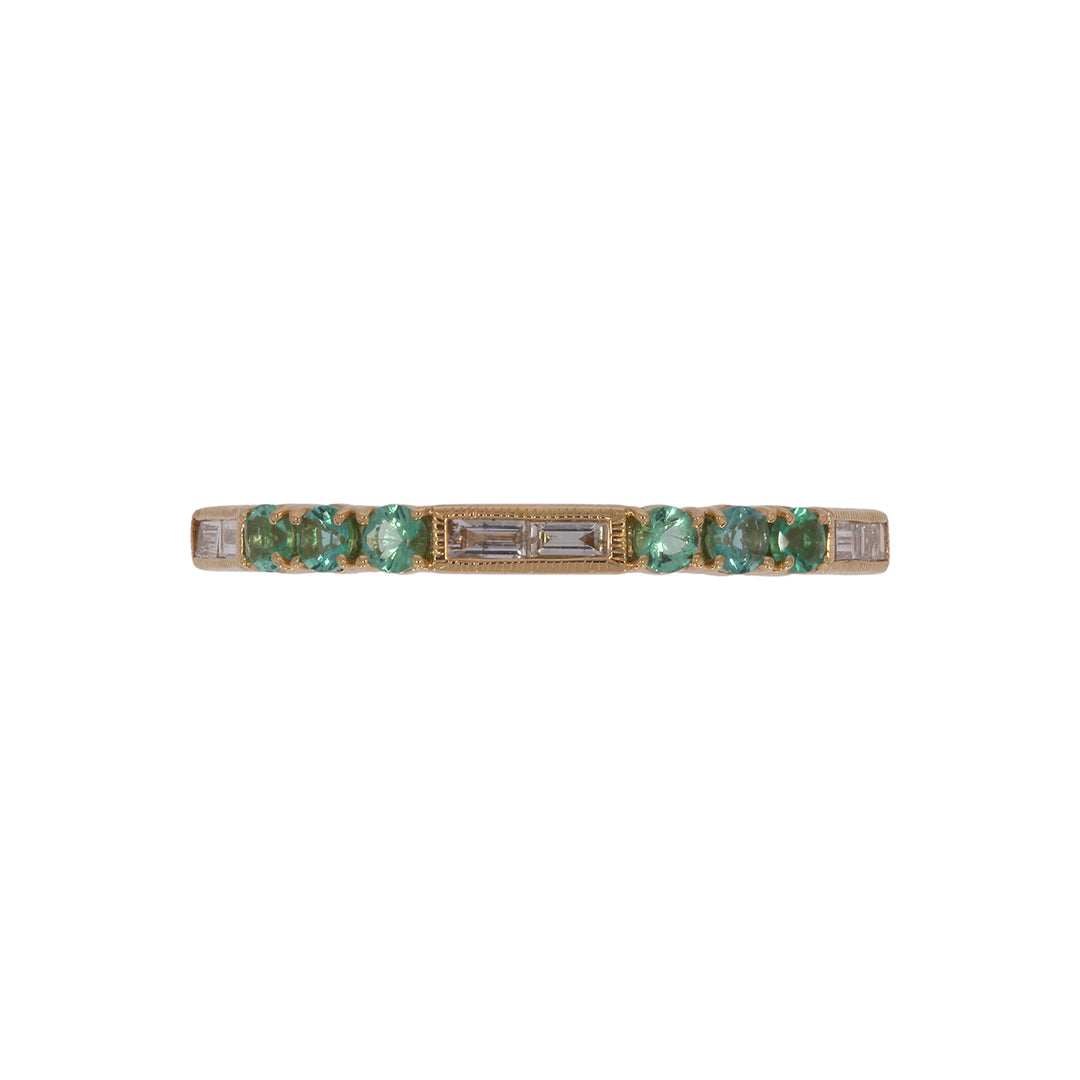 RAB02643EM. 18K Solid Gold Diamond & Emerald Ring