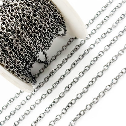 Shop Black Rhodium Sterling Silver Cable Chain