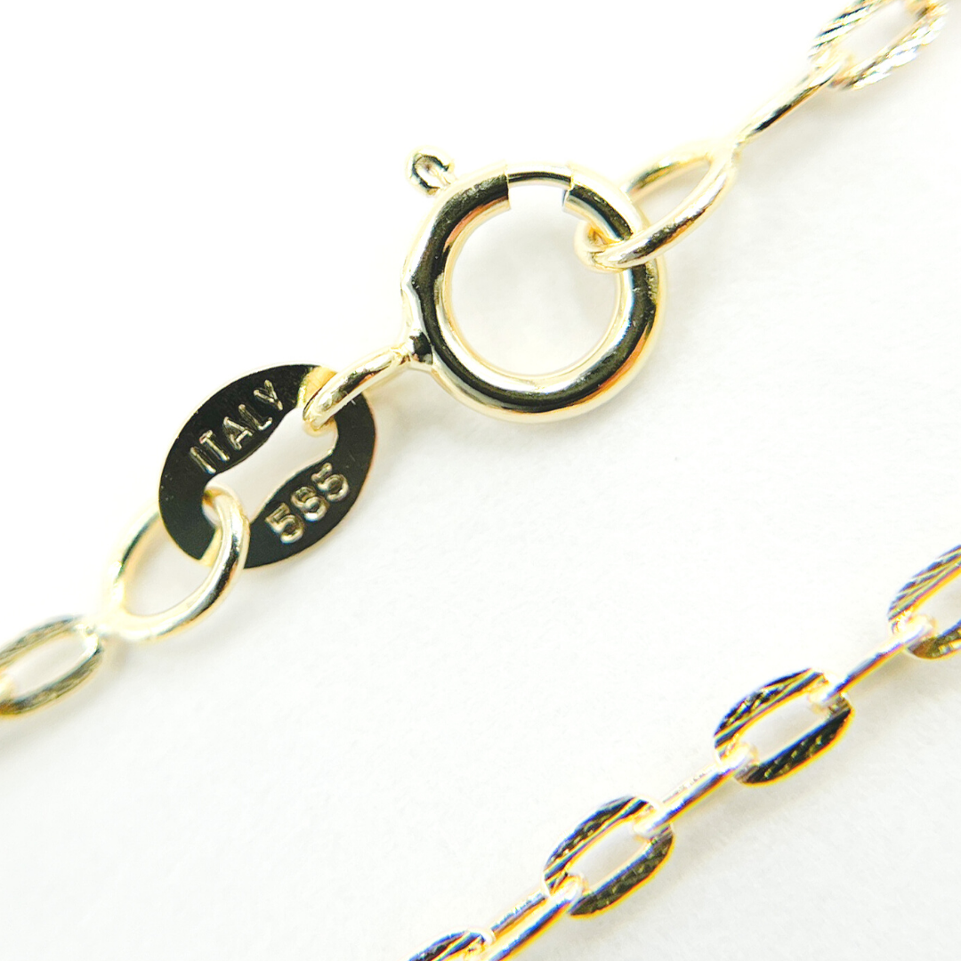 040FBFL5L913. 14K Solid Gold Cable Chain