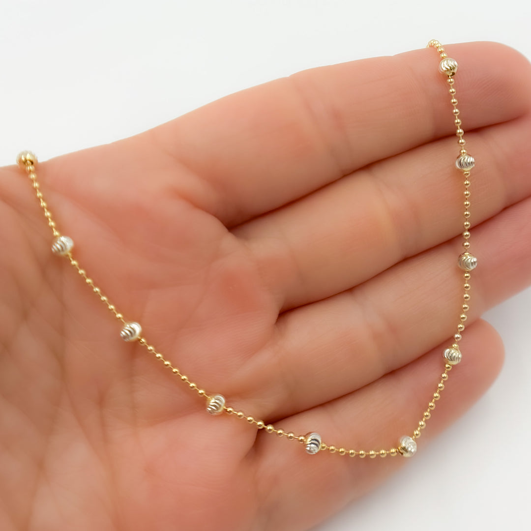 Sterling Silver Gold and Silver Necklace Satellite