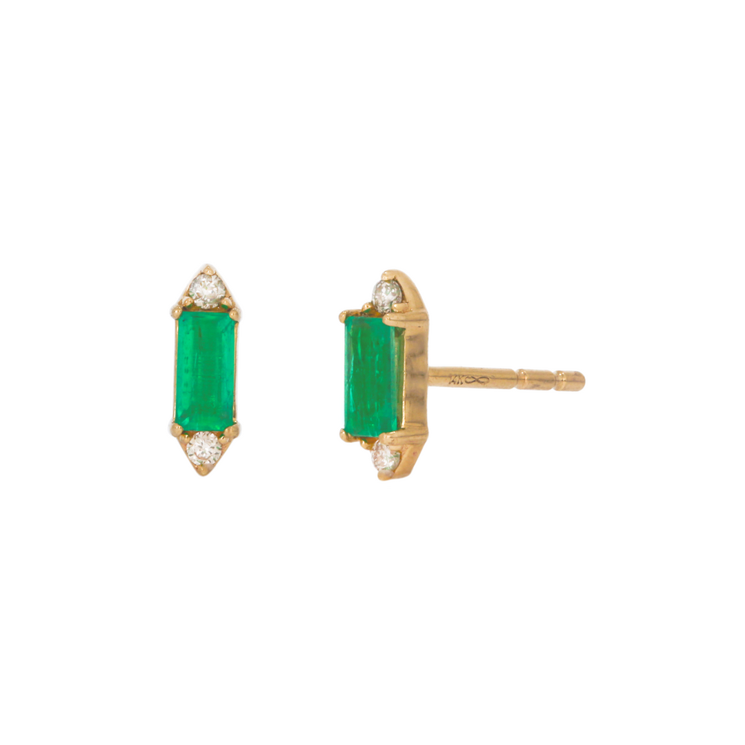 EFA53056EM. 14K Solid Gold Diamond and Gemstone Stud Earrings