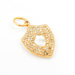Load image into Gallery viewer, 14K Solid Gold Shield Pendant