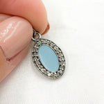 Load image into Gallery viewer, DC230A. Diamond Sterling Silver Oval Enamel Charm
