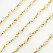 Coated White Topaz Gold Plated Wire Chain.