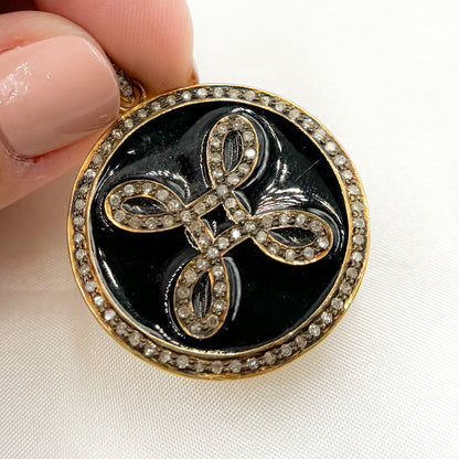 Silver Round Enamel Pendants